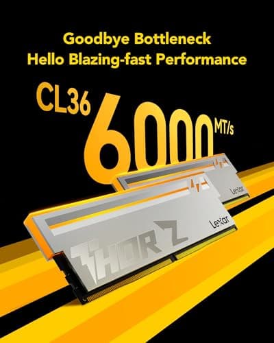 Lexar THOR Z Series RGB DDR5 RAM 32GB Kit (2x16GB) 6000 MHz CL36, DRAM 288-Pin UDIMM Desktop-Speicher, Hochleistungs Gaming Computerspeicher unterstützt Intel XMP 3.0/AMD Expo, On-die ECC, 1.4V Silber THOR Z 6000 MHz 32GB Kit (2x16GB) RGB CL36 Silber Bild 4