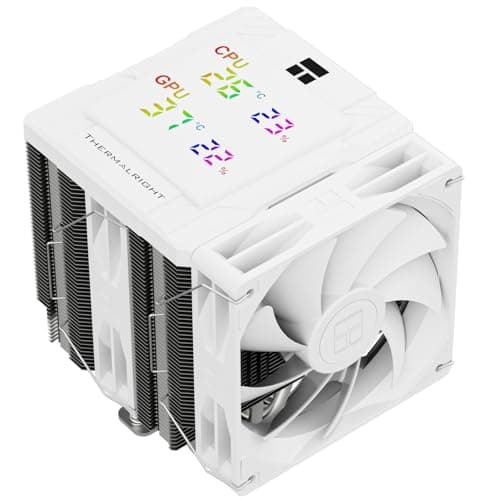 Thermalright Peerless Assassin 120 Digitaler weißer CPU-Kühler mit 6 x 6 mm Heatpipes, magnetische Anzeigetafel, Kühlkörper-CPU-Kühler, für AM4/AM5 und Intel lga1700/1851/1150/1151/1200