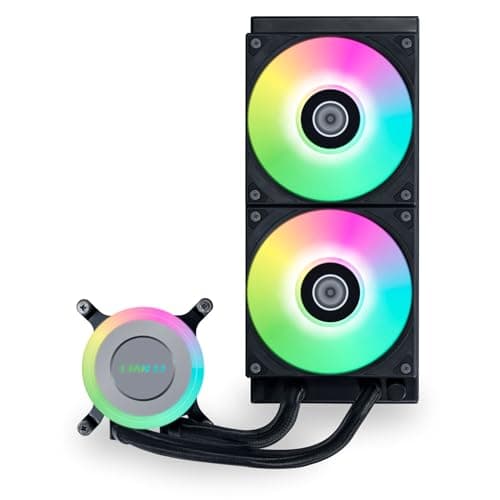 Lian Li GA II Lite 240 RGB AiO-Wasserkühlung mit Unendlichkeitsspiegel, 2x ARGB-Lüfter, 240-mm-Radiator, drehbares Logo, schwarz 240 RGB-Modelle Bild 4