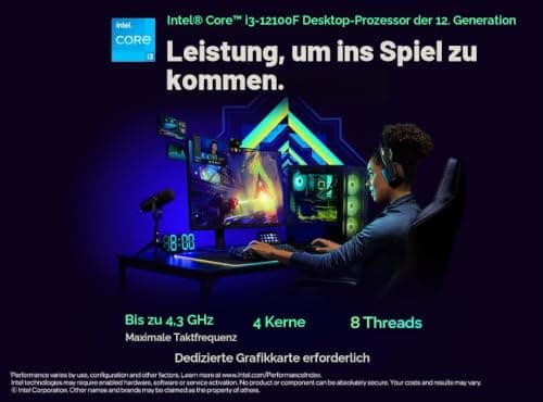 Intel Core i3 12100F (12. Gen.) 3.3 GHz 4 Kerne 8 Threads 12 MB Cache-Speicher LGA1700 Socket Box Bild 6