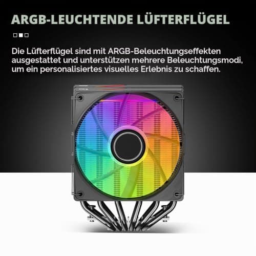 TZMRIT KF620 DGT ARGB CPU Kühler Mit Temperaturanzeige Display,265W TDP,für Intel LGA 1700/1200/115X/1851/1366/2011, für AMD AM4/AM5 (KF620 BK) Black Bild 8