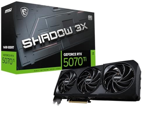 MSI Gaming RTX 5070 TI 16G Shadow 3X OC Grafikkarte (16GB GDDR7, 256-Bit, Extreme Performance:2497MHz, DisplayPort x3 2.1a, HDMI 2.1b, NVIDIA Blackwell Architecture) Bild 2