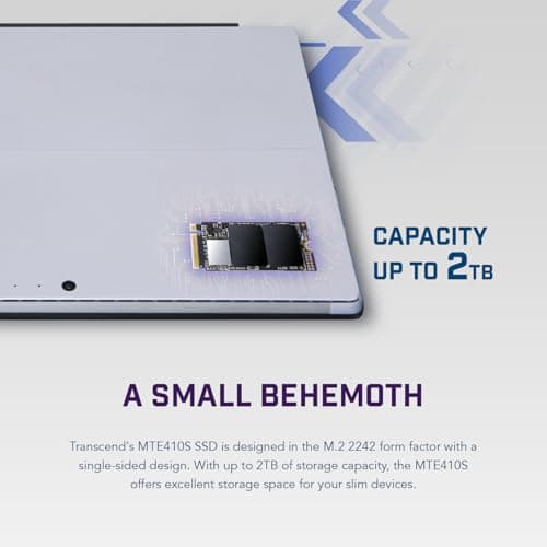 Transcend MTE410S 2TB M.2 2242 NVMe PCIe Gen4x4, 3D NAND, DRAM-Less, Bis zu 5,000/4,300 mb/s, Interne SSD für Gaming-Handhelds, Ultrabooks und NUC Bild 6