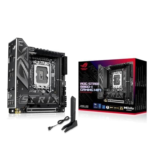 ASUS ROG Strix B860-I Gaming WiFi B860 LGA 1851 mITX Mini-ITX Motherboard, Intel Core Ultra Series 2 Ready, Advanced AI Ready, 10+1+2+1 Schritt, DDR5, 2.5G LAN, WiFi7, M.2, Thunderbolt 4, USB Type-C