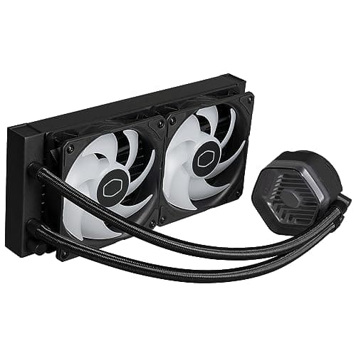 Cooler Master MasterLiquid Atmos 240 Black CPU-Wasserkühler – AIO-Wasserkühlung, Doppelkammerpumpe, vorinstallierte Sickleflow 120 Edge-Lüfter, adressierbares Gen 2 RGB, LGA1700- & AM5 – Schwarz Bild 6