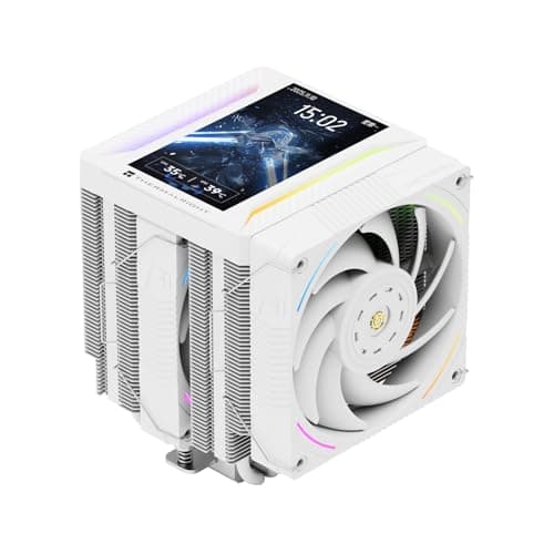 Thermalright TR Peerless Assassin 120 VISION MAX ARGB White CPU-Luftkühler, Dual-Tower Kühler 2150 U/min, 5 Zoll IPS Display (480x854 Auflösung), PC-Kühler für Intel LGA1851/1700/115x und AMD AM4/AM5 Weiß-PA120 VISION MAX ARGB WHITE Bild 2