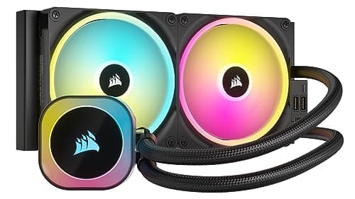 Corsair iCUE LINK H115i RGB Liquid CPU Cooler Bundle - 280mm AIO - Zwei QX140 RGB Lüfter - iCUE LINK System Hub - iCUE LINK Slim 200mm Straight/Slim 90° Kabel - Schwarz Bündel 280mm AIO Schwarz Bild 3