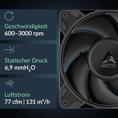 ARCTIC Freezer 36-S - CPU Kühler für Intel & AMD, Single-Tower, druckoptimierter 120 mm P12 Pro-Lüfter, 600–3000 rpm, Hydrodynamisches Gleitlager, inkl. MX-7 - Schwarz Freezer 36-S (schwarz) Bild 7