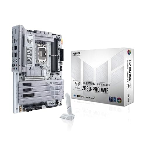 ASUS TUF Gaming Z890-PRO WiFi Mainboard Sockel Intel LGA 1851 (ATX, PCIe 5.0, DDR5, DisplayPort, HDMI, 2X Thunderbolt 4, 4X M.2, WiFi 7, Q-Release, Aura Sync)