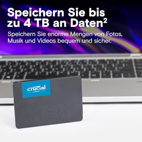 Crucial BX500 SATA SSD 1TB, 2,5" Interne Festplatte, bis zu 540 MB/s, 1TB SSD kompatibel mit Laptop und Desktop (PC), 3D NAND, Dynamische Schreibbeschleunigung - CT1000BX500SSD101 Bild 8