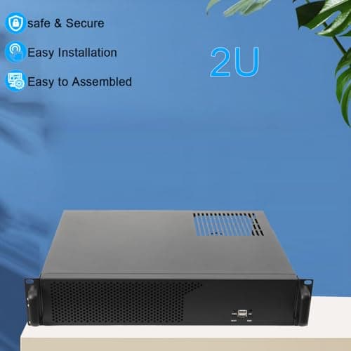 14 Rack Server Gehäuse (35cm Tiefes) 2U 2HE Rackmount Server Gehäuse Unterstützt Micro ATX/Mini ITX Mainboards, Schmalen Wand-Serverschränken w/USB Anschluß 4 Erweiterungssteckplätze Bild 6