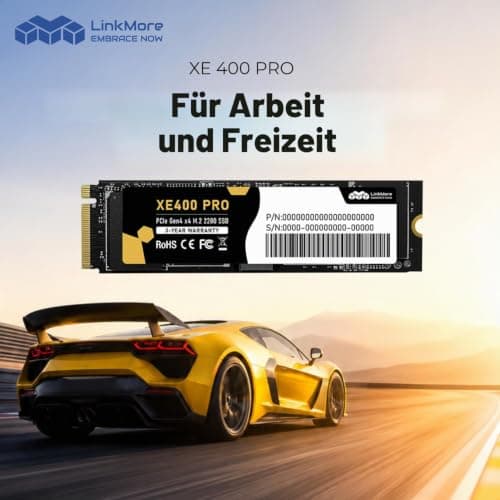 LinkMore XE400 Pro 256GB NVMe SSD M.2 2280, PCIe Gen4 x4 (PCIe 4.0) interne SSD, bis zu 3600 MB/s Lesen und 1500 MB/s Schreiben, für Geräte mit M.2 2280 NVMe-Steckplatz 256GB PCIe4.0-XE400 PRO Bild 4