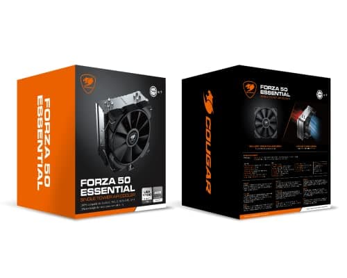 Cougar Forza 50 Essential Einzelturm-Luftkühler, 2000 U/min (max), Vakuum-Tunnel-Design, Geräuschpegel 34,5 dB(A), Schwarz Bild 6
