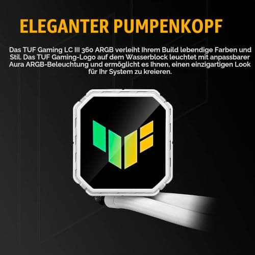 ASUS TUF Gaming LC III 360 ARGB White Edition All-in-One-Flüssig-CPU-Kühler (integrierte Dreifachlüfter, 400mm Schläuche, Intel LGA 1851, 1700, 1200 & AMD AM5, AM4, Aura ARGB Beleuchtung) Bild 4