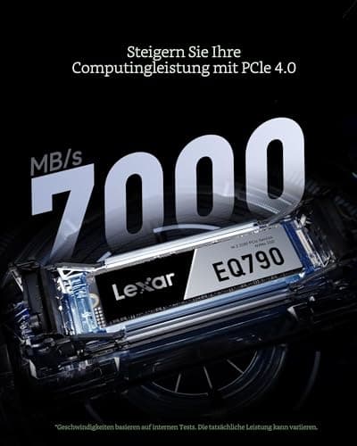 Lexar EQ790 4TB SSD M.2 2280 PCIe Gen4x4 NVMe 1.4, Interne SSD, 7000 MB/s Lesen, 6000 MB/s Schreiben für Intensive Workloads, PS5 & PC Gaming, Leistungsstarkes internes Solid State Laufwerk Bild 4