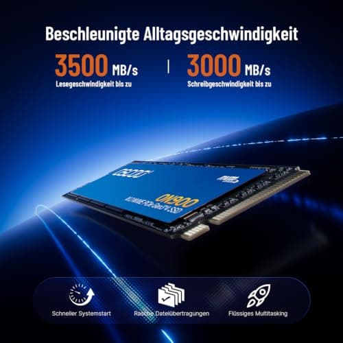 1TB NVMe M.2 SSD bis zu 3500 MB/s Lesegeschwindigkeit, 3000 MB/s Schreiben, PCIe 3.0x4 2280 SSD Interne Festplatte Gen3 NVMe 3D TLC NAND Auch PC, laptops Werden eingesetzt Bild 5