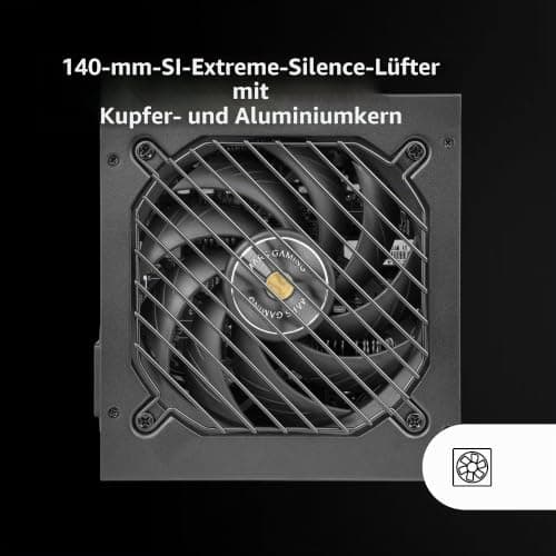 MARS GAMING MPB750SIM, Vollmodulares ATX 750W Netzteil, 7 Jahre Garantie, 80Plus Bronze 230V EU, 90% Effizienz, 140mm SI Extreme Silence Lüfter, AI2-RPM, DC-DC und SMD Technologien, Schwarz Bild 6