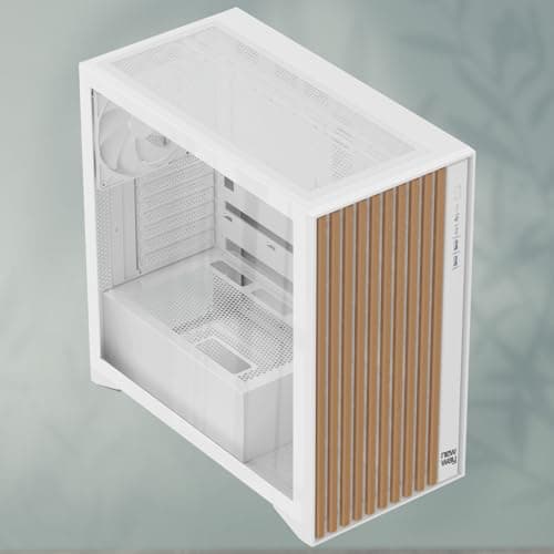NEWWAY - NW1 PC-Gehäuse aus Holz - Mittlere Tower kompatibel mit ATX/Micro-ATX/ITX – Typ C USB – Lüfter inklusive 3 x 140 mm PWM – Seitenpanel aus gehärtetem Glas (weiß) Bild 8