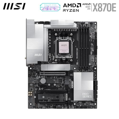 MSI PRO X870E-P WiFi Mainboard, ATX - Unterstützt AMD Ryzen 9000/8000 / 7000 Prozessoren, AM5-60A SPS VRM, DDR5 Memory Boost (8200+ MT/s OC), PCIe 5.0 x16 & 4.0 x16, M.2 Gen5, Wi-Fi 7, 5G LAN Bild 4