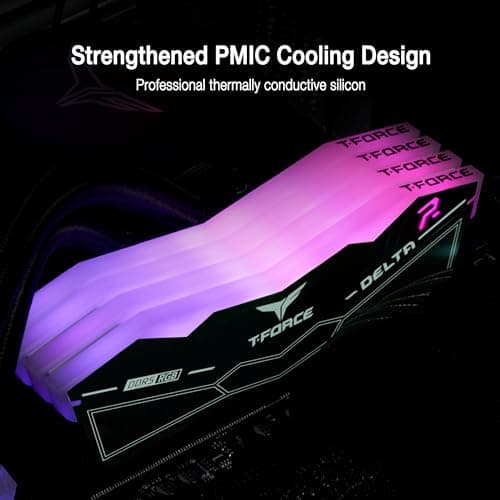 TEAMGROUP T-Force Delta RGB DDR5 Ram 64GB (2x32GB) 6000MHz PC5-48000 CL38 Intel XMP 3.0 & AMD Expo kompatibles Desktop-Speichermodul RAM Schwarz FF3D564G6000HC38JDC01 Bild 8