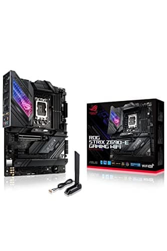 ASUS ROG Strix Z690-E Gaming WiFi Mainboard Sockel Intel LGA 1700 (Intel Z690, ATX, PCIe 5.0, DDR5 Speicher, WiFi 6E, 5X M.2, USB 3.2 Gen 2x2 Typ-C, Aura Sync)
