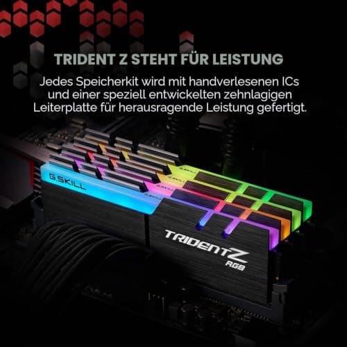 G.Skill TridentZ RGB Serie 32GB (2X 16GB) DDR4 3200Mhz DIMM CAS 16 F4-3200C16D-32GTZR 32GB (2x16GB) DDR4 3200 Schwarz Bild 4