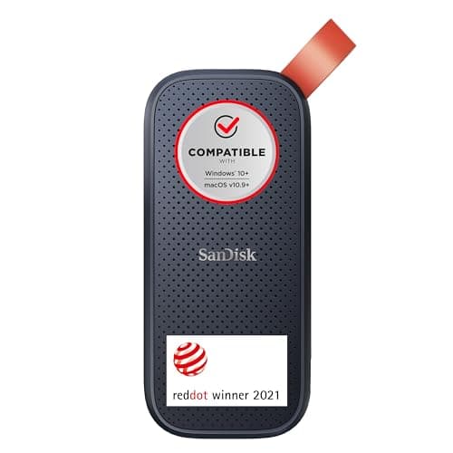 SANDISK Portable SSD 2 TB (externe SSD 2,5 Zoll, bis zu 800 MB/s Lesen, robustes Laufwerk bis zu 2 m, robuste Befestigungsschlaufe aus strapazierfähigem Gummi) Schwarz 2 TB Schwarz Bild 2