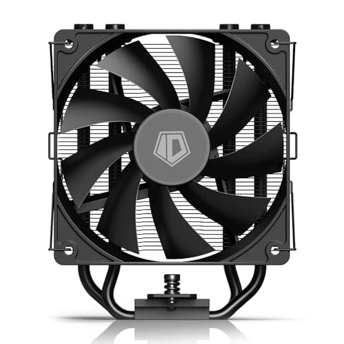 ID-COOLING SE-214-XT Black CPU Kühler, komplett schwarzes Design, 4 Direct-Contact-Heatpipes, 120mm PWM-Lüfter, Keine Beeinträchtigung des RAMs, TDP 180W, LGA1700/1851/1200/115X; AMD AM5/AM4 Sockeln. Bild 4