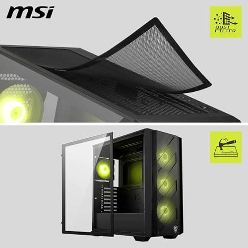 MAG Forge 330R LUFTSTROM – Mid-Tower-PC-Gehäuse – Hervorragende Luftzirkulation, ATX-Kompatibilität, Unterstützung für 360-mm-Radiatoren, Vier vorinstallierte ARGB-Lüfter, Glas-Seitenwand Bild 6