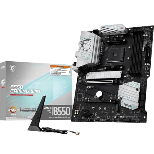 MSI B550 Gaming WiFi Mainboard, ATX - Unterstützt AMD Ryzen 5000 Series, 5000 G-Series, 4000 G-Series und 3000 Series Prozessoren, AM4 - DDR4 Memory Boost 4400+MHz/OC, PCIe 4.0 x16, M.2 Gen4, 1G LAN