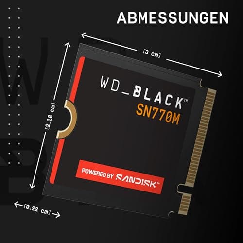 WD_BLACK SN770M 2 TB M.2 2230 NVMe SSD (Für Handheld-Spielkonsolen, Laptops, PCIe Gen 4.0, bis zu 5.150 MB/s, TLC 3D NAND, für Asus ROG Ally, Steam Deck, Microsoft Surface) - POWERED BY SANDISK Bild 7