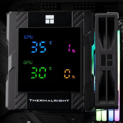 Thermalright TR Peerless Assassin 120 Digital ARGB Black CPU-Luftkühler, Digitale Bildschirmabdeckung, 6 Heatpipes, 162mm Höhe, für AM4/AM5, Intel LGA1700/1851/115X/1200, PC-Kühler Schwarz Bild 8