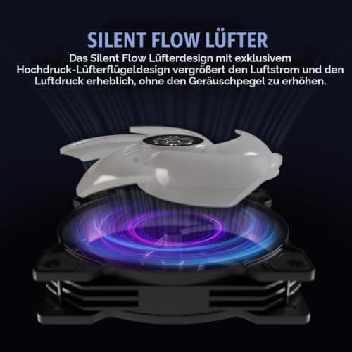 ENERMAX LIQMAXFLO 360mm CPU AIO Liquid Cooler (LGA 1700, 1200, AM5, AM4) - Xtreme Dual Chamber Pumpe- ARGB VRM Wasserblocklüfter- 400W+ TDP (3x 120 PWM ARGB Silent Flow Fan); ELC-LMF360T-ARGB, schwarz Bild 8