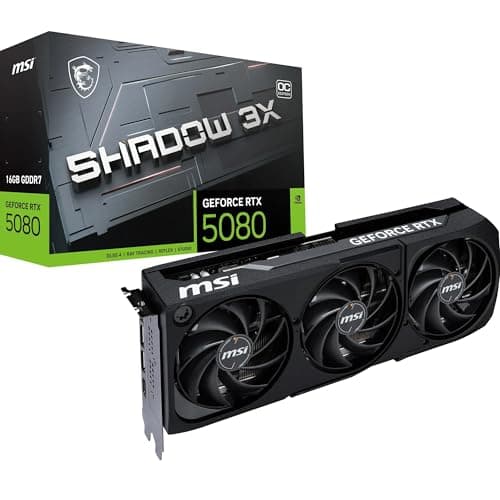 MSI GeForce RTX 5080 16G Shadow 3X OC — 16GB GDDR7 (30Gbps/256-bit), PCIe 5, Boost: 2640 MHz, HDMI 2.1b, DisplayPort 2.1b Bild 2