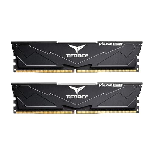 TEAMGROUP T-Force FLBD564G6000HC38JDC01 Vulcan DDR5 64GB (2x32GB) 6000MHz (PC5-48000) CL38 Intel XMP 3.0 & AMD Expo kompatibles Desktop-Speichermodul RAM Schwarz 64GB(32GBx2) DDR5 6000MHz 38-46-46-84 Schwarz Bild 2