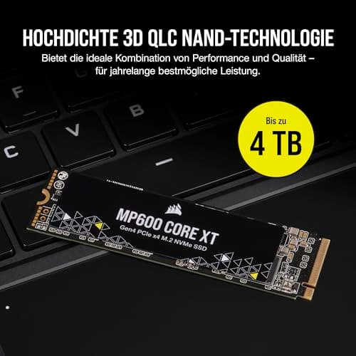 Corsair MP600 CORE XT 2TB M.2 PCIe Gen4 NVMe SSD – Bis zu 5900MB/s – QLC NAND – M.2 2280 – Für PCIe 4.0-Notebooks und -Desktops – Schwarz Bild 8