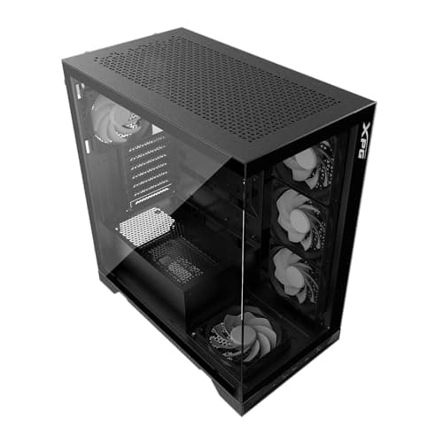 XPG by ADATA - Invader X - ATX Mid Tower Aquarium PC Case with 5 x ARGB Fans, VGA Support up to 400mm, CPU Cooler Support up to 175 mm, 1 x Riser Cable, 1 x GPU Holder - INVADERXMT-BKCWW Bild 4