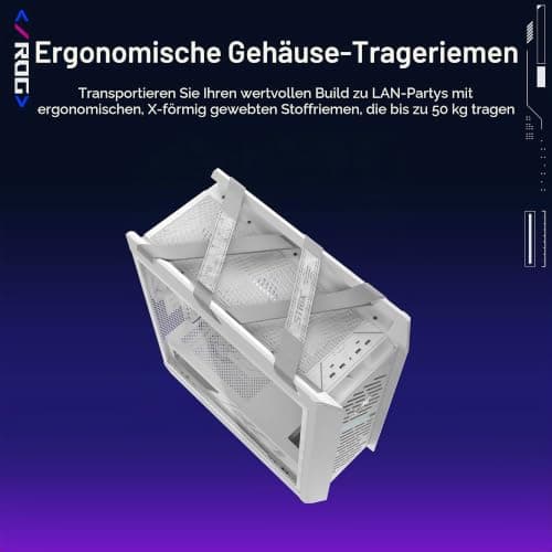 ASUS ROG Strix Helios II EATX Mid-Tower White Gaming PC Gehäuse (Seitenteile aus gehärtetem Glas, 4X vorinstallierte 140 x 28 mm Lüfter, GPU bis zu 450 mm, 420-mm-Radiatorhalterung) | Weiß Bild 8