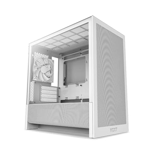 NZXT H3 Flow – Micro-ATX PC-Gehäuse – Optimierter Luftstrom – Inklusive 1 x 120mm Lüfter hinten – Unterstützt Full-Size-GPUs – Passend für 280mm Front, 240mm Top Radiator – Weiß Weiß Flow Bild 2