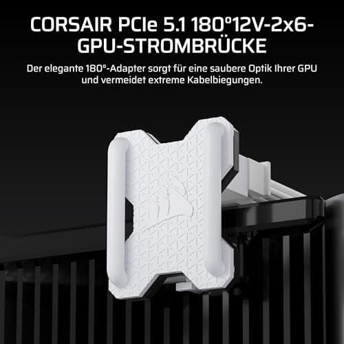 Corsair PCIe 5.x 180° 12V-2x6 GPU Power Bridge - Für NVIDIA® GeForce RTX™ 40 und 50 Series Grafikkarten - Optimiertes Kabelmanagement - Stil A - Weiß Stil A Weiß Bild 4