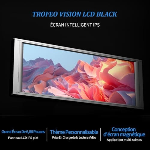 THERMALRIGHT Trofeo Vision LCD Schwarz 6,86 Zoll magnetisches IPS-Gehäuse Wasserkühlung Display, 1280x480 Auflösung, endlose Themen zum Anpassen 6.86-in Black Bild 4