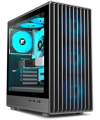 FOIFKIN K6 PC-Gehäuse ATX mit 6 PWM ARGB-Lüftern（3X 140mm und 3X 120mm,Computer Gehäuse Mid-Tower,Hoher Luftstrom,240mm Kühlerunterstützung,ATX-Gehäuse Schwarz,Gaming PC-Gehäuse,Type-C (Schwarz, K6) K6 Schwarz Bild 2