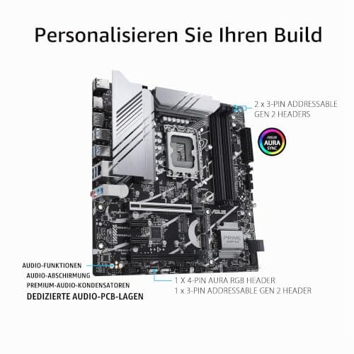 ASUS Prime Z790M-PLUS Gaming Mainboard (Intel LGA 1700 (mATX, PCIe 5.0, DDR5 Speicher, 3X M.2, Aura Sync) M-Plus Prime Z790 Bild 8