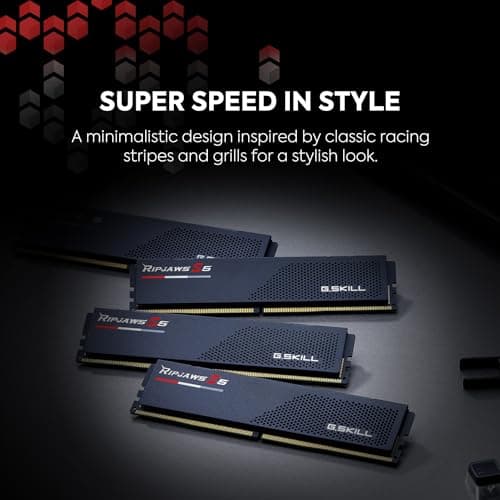 G.SKILL Ripjaws F5-6000J3040F16GA2-RS5K S5 Serie DDR5 RAM (Intel XMP 3.0) 32 GB (2 x 16 GB) 6000 MT/s CL30-40-40-96 1,35 V Desktop-Computerspeicher U-DIMM Mattschwarz 32GB (2x16GB) DDR5-6000 30-40-40-96 Mattes Schwarz Bild 6