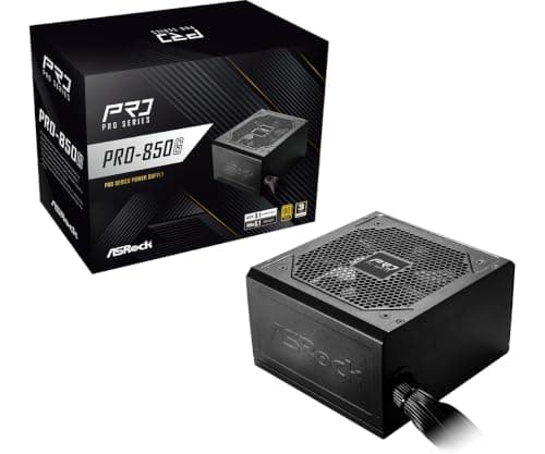 ASRock PRO-850G Netzteil, ATX 3.1, PCIe 5.1, 12V-2x6 Anschluss, 850W, 80 Plus Gold, 120mm Lüfter, 140x150x86mm Bild 3