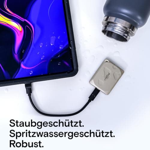 Crucial X9 Pro für Mac 4TB Externe SSD Festplatte, bis zu 1050MB/s Lesen/Schreiben, Mac Ready, Wasser- und Staubgeschützt (IP55), USB-C 3.2 Portable Solid State Drive - CT4000X9PROMACSSD9B02 4TB X9 Pro für Mac Bild 8