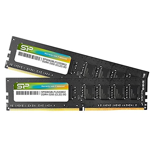 Silicon Power DDR4 16GB Kit (8GB x2) 3200MHz (PC4-25600) CL22 UDIMM 288-Pin Desktop-Speicher