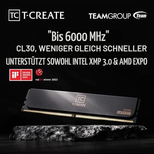 TEAMGROUP DDR5 32GB KIT 2x16GB PC 6000 Team T-CREATE EXPERT CTCED532G6000HC30DC01 schwarz, Black-UDIMM Bild 6