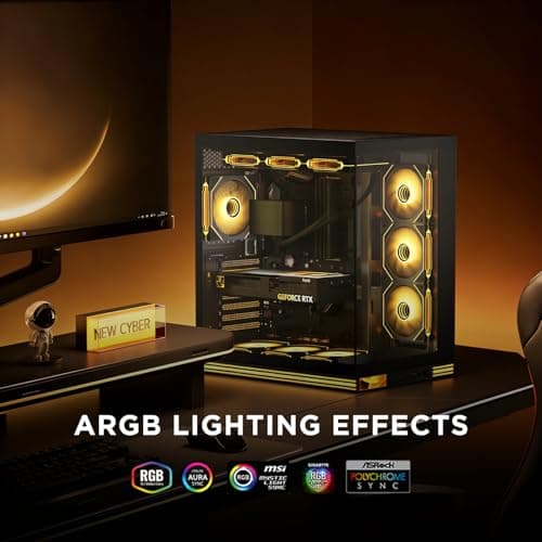 TZMRIT Prism 4 Pro RGB Lüfter 120mm Schwarz,5V 3PIN Motherboard Synchronisierbarer 4PIN Spiegel PWM ARGB PC Gehäuse Lüfter (Black1-X3) Black Forward-3PCS Bild 4