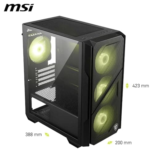 MAG Forge M110R Airflow - Mini-Tower PC-Gehäuse - Hoher Luftstrom, Micro-ATX-Kapazität, 240 mm Radiator-Unterstützung, Vier vorinstallierte ARGB-Lüfter, gehärtetes Glas-Seitenteil - Schwarz Bild 4